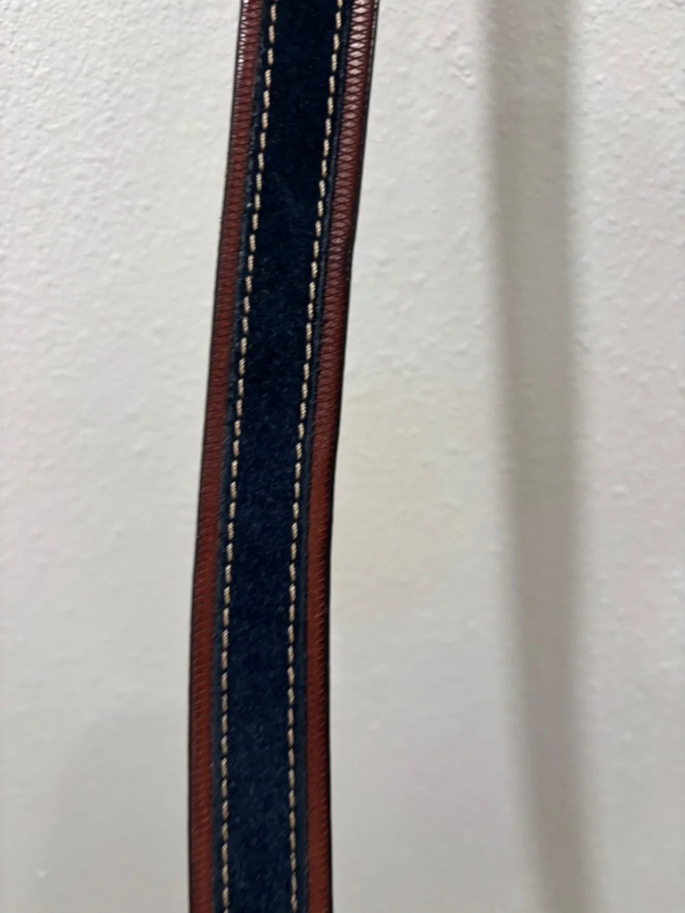 Johnston & Murphy Suede Overlay Belt Size 34 Brown/Black Made in Italy